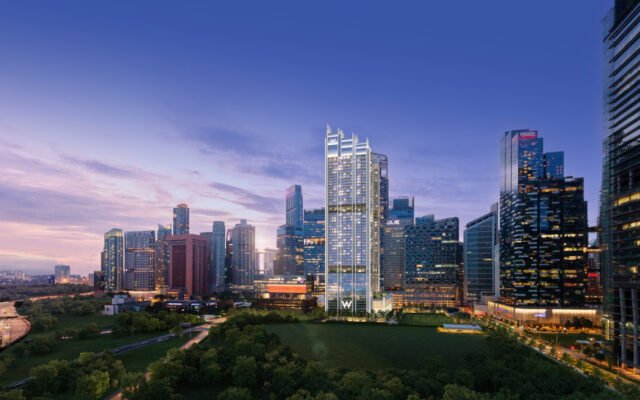 W Residence Marina View Magic hour aerial view